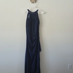 David's Bridal Navy Blue Maxi Dress